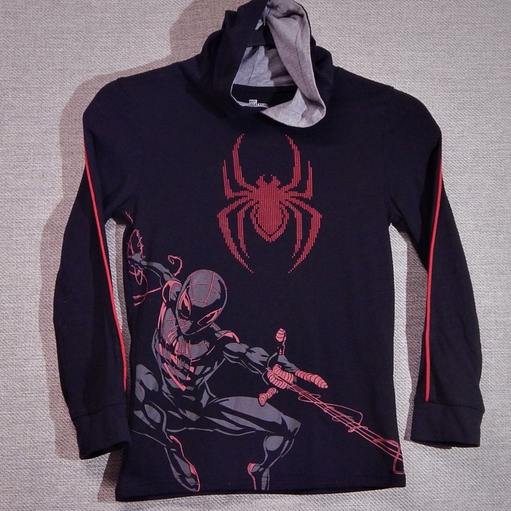 MARVEL SPIDERMAN Hood Sweatshirt == Boys Size 5/6 == Licensed == Good Colors!